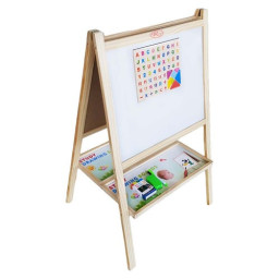 Tabla Magnetica cu Doua Fete, cu Litere, Cifre,Tetris si accesorii, 90 x 55 cm, din lemn