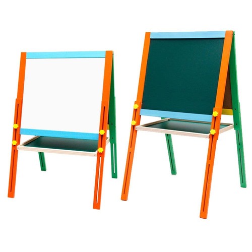 Tabla Magnetica cu Doua Fete, cu Litere, Cifre si accesorii, inaltime reglabila 54-77-95 cm, din lemn