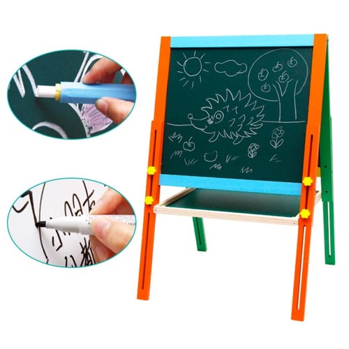 Tabla Magnetica cu Doua Fete, cu Litere, Cifre si accesorii, inaltime reglabila 54-77-95 cm, din lemn