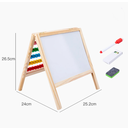 Tablita magnetica cu numaratoare din lemn, litere si cifre pentru copii