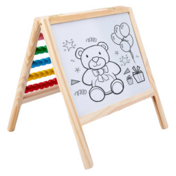 Tablita magnetica cu numaratoare din lemn, litere si cifre pentru copii