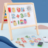 Tablita magnetica cu numaratoare din lemn, litere si cifre pentru copii