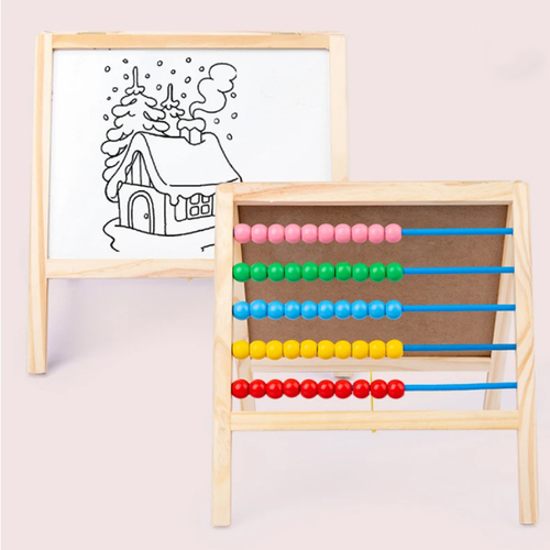 Tablita magnetica cu numaratoare din lemn, litere si cifre pentru copii
