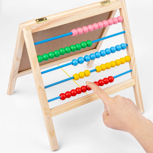 Tablita magnetica cu numaratoare din lemn, litere si cifre pentru copii