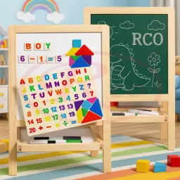 Tabla multifunctionala cu litere, cifre, operatii matematice si tetris, 40 x 27 x 20 cm