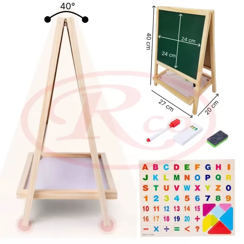 Tabla multifunctionala cu litere, cifre, operatii matematice si tetris, 40 x 27 x 20 cm