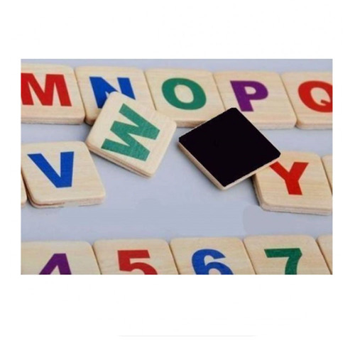 Tabla educativa magnetica din lemn 5 in 1 cu alfabet, cifre, abac si ceas