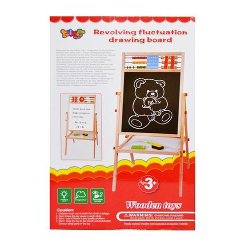 Tablita lemn mare cu 2 fete, suport si accesorii, 66 cm