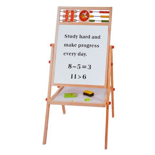 Tablita lemn mare cu 2 fete, suport si accesorii, 66 cm