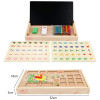 Tabla multifunctionala Montessori cu operatiuni matematice, ceas, betisoare si creta colorata