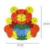 Puzzle 3D din lemn, ursulet, 26 piese, cu litere si cifre