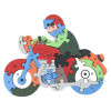 Puzzle 3D din lemn, motocicleta, 26 piese, cu litere si cifre
