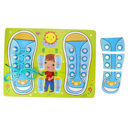 Puzzle Montessori “Invatam sa legam sireturile”