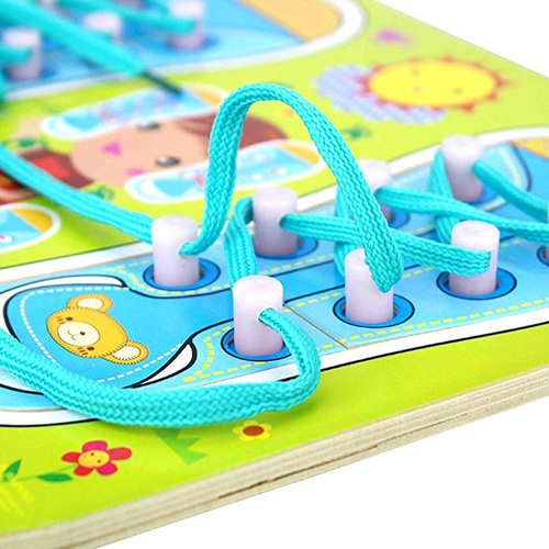 Puzzle Montessori “Invatam sa legam sireturile”