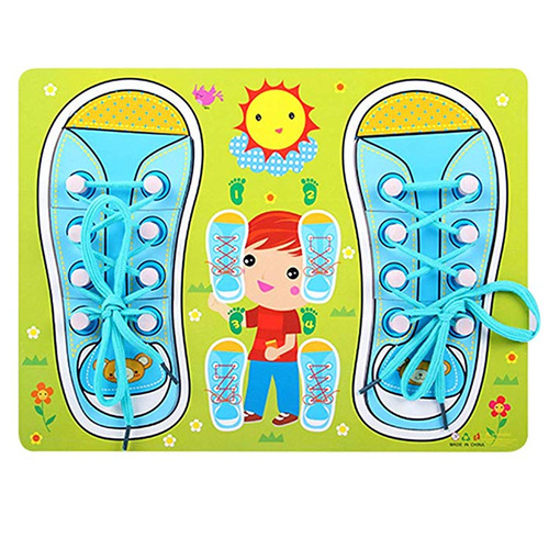 Puzzle Montessori “Invatam sa legam sireturile”