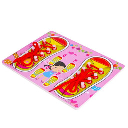 Puzzle Montessori “Invatam sa legam sireturile”