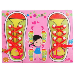 Puzzle Montessori “Invatam sa legam sireturile”