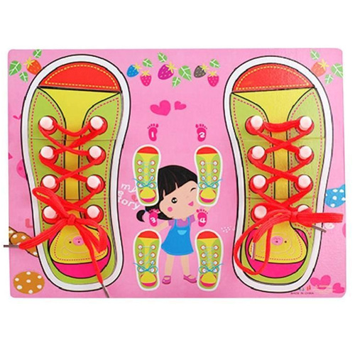 Puzzle Montessori “Invatam sa legam sireturile”