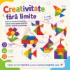 Tangram din Lemn pentru Copii, Joc Educativ Montessori cu 155 Piese Colorate, Forme Geometrice si Planse cu Modele, 3-6 Ani