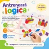 Tangram din Lemn pentru Copii, Joc Educativ Montessori cu 155 Piese Colorate, Forme Geometrice si Planse cu Modele, 3-6 Ani