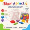 Tangram din Lemn pentru Copii, Joc Educativ Montessori cu 155 Piese Colorate, Forme Geometrice si Planse cu Modele, 3-6 Ani
