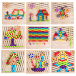 Jocul mozaic din lemn cu pioneze