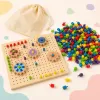 Joc Mozaic din Lemn pentru Copii, 257 Piese Pioneze Colorate, Joc Educativ de Creativitate si Logica, 3+ Ani