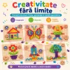 Joc Mozaic din Lemn pentru Copii, 257 Piese Pioneze Colorate, Joc Educativ de Creativitate si Logica, 3+ Ani