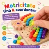 Joc Mozaic din Lemn pentru Copii, 257 Piese Pioneze Colorate, Joc Educativ de Creativitate si Logica, 3+ Ani