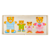 Joc de potrivire - Familia ursuletilor simpatici, puzzle din lemn, 72 piese