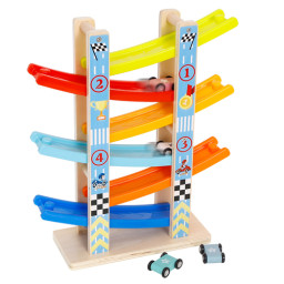 Pista cu masinute din lemn - Circuit cu 6 piste