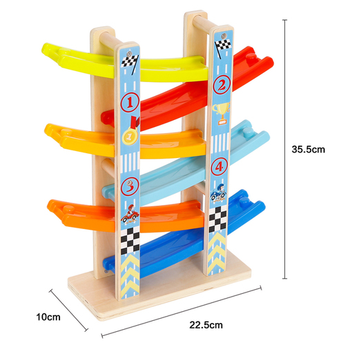 Pista cu masinute din lemn - Circuit cu 6 piste