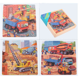 Puzzle 3 in 1 din lemn in cutie cu tematica – Pompieri
