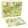 Puzzle 3 in 1 din lemn in cutie cu tematica – Dinozauri