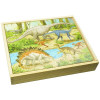 Puzzle 3 in 1 din lemn in cutie cu tematica – Dinozauri