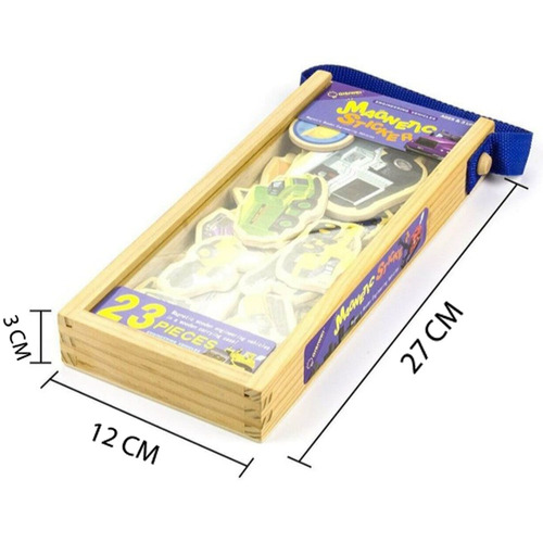 Set 23 de piese din lemn ilustrate cu vehicule constructii