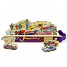 Set 23 de piese din lemn ilustrate cu vehicule interventie