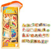 Set 28 de piese din lemn ilustrate cu animale si litere