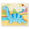 Puzzle din lemn 3D dinozaur Brachiosaurus cu 6 piese, 18x 15 cm