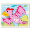 Puzzle din lemn 3D dinozaur Pterosaur cu 6 piese, 18x 15 cm