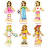 Set puzzle magnetic, Imbraca fetitele, 67 piese