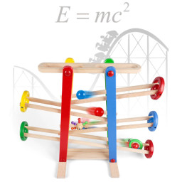 Circuit cu bile si piste din lemn
