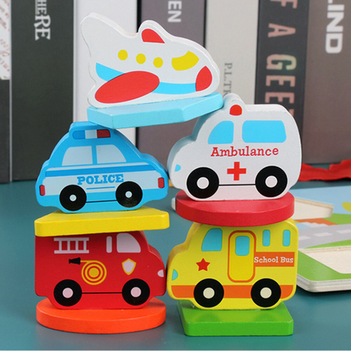 Puzzle din lemn 3D incastru cu vehicule de transport