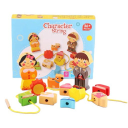 Joc de insiruit din lemn cu caractere