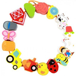 Joc de insiruit din lemn cu animale de la ferma