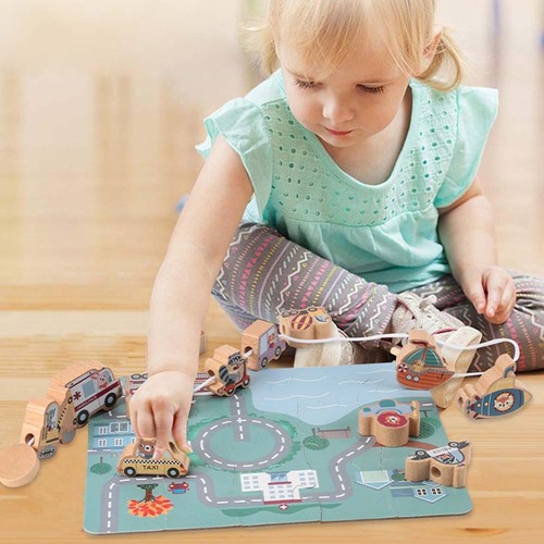 Joc Montessori de snuruit, Vehicule de transport, 12 piese