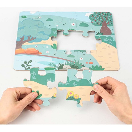 Joc Montessori de snuruit, Animalute salbatice, 12 piese