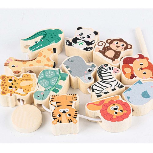 Joc Montessori de snuruit, Animalute salbatice, 12 piese