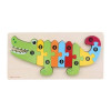Jucarie educativa, puzzle lemn incastru, Crocodil cu cifre,10 piese