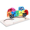 Jucarie educativa, puzzle lemn incastru, Masinuta cu cifre,10 piese